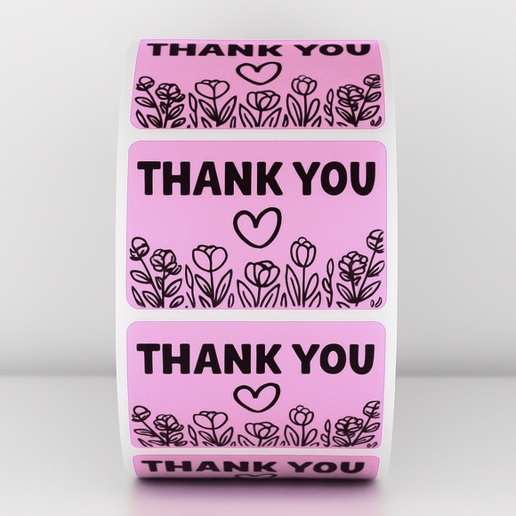 Thank You Stickers – Green Floral Design – Small Business Packaging Labels NEW - Picture 4 of 9